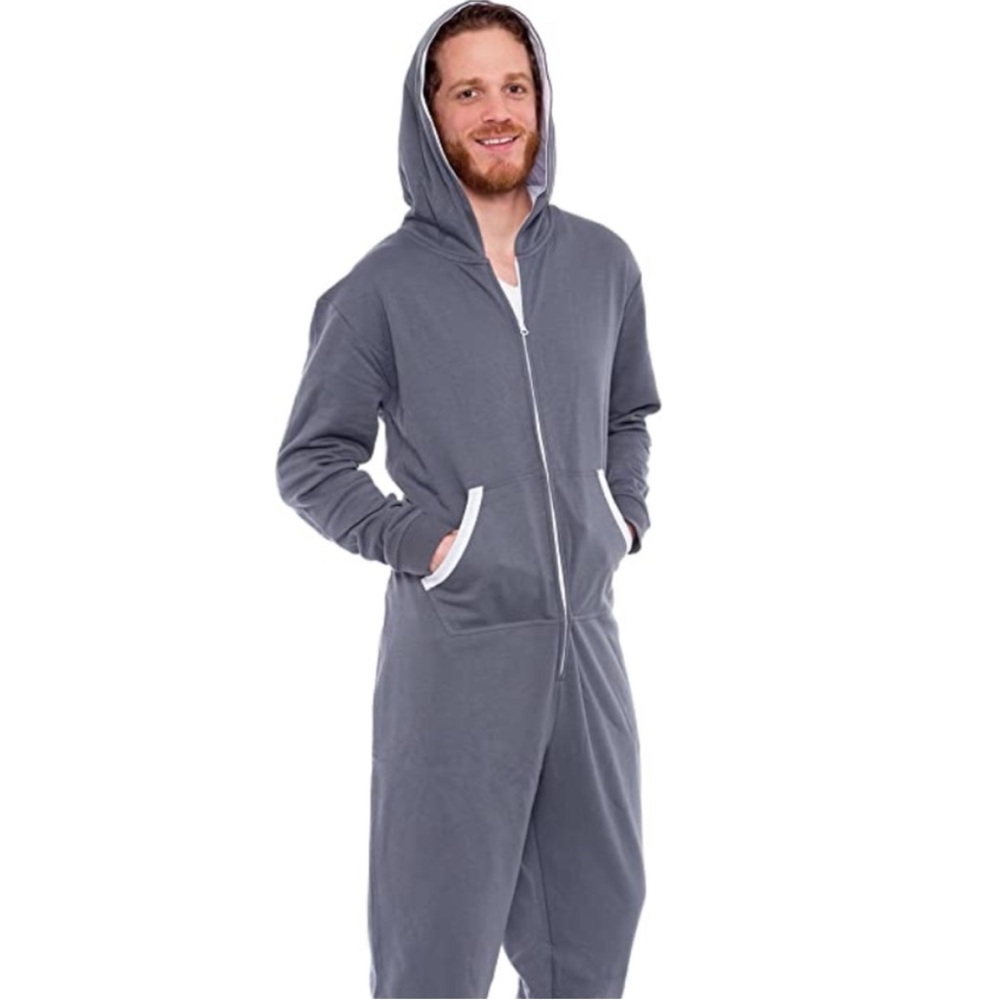 Ross Michaels XL Hooded Jumpsuit Zip Up One Piece Pajama